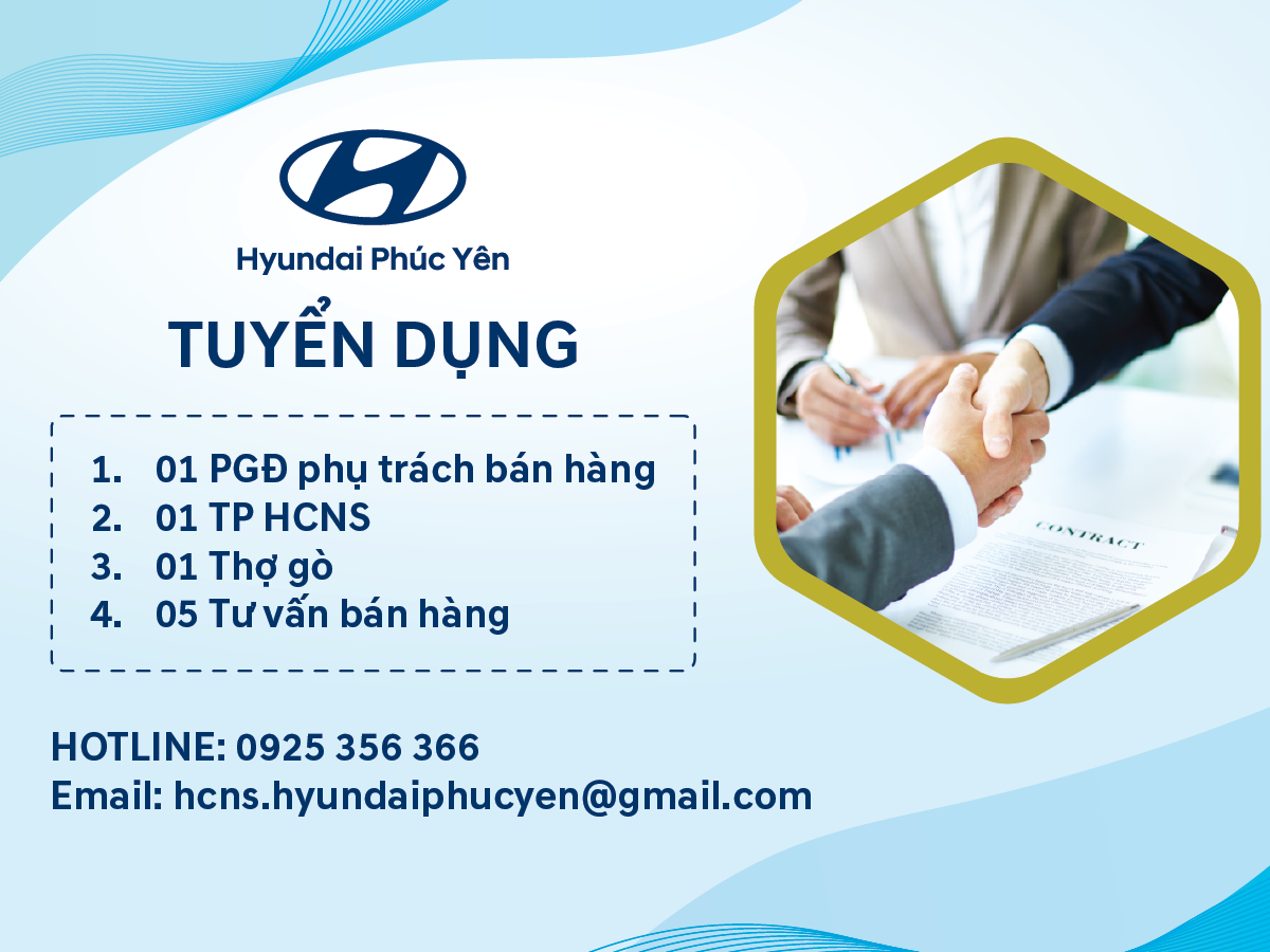 Hyundai Phúc Yên Tuyển Dụng